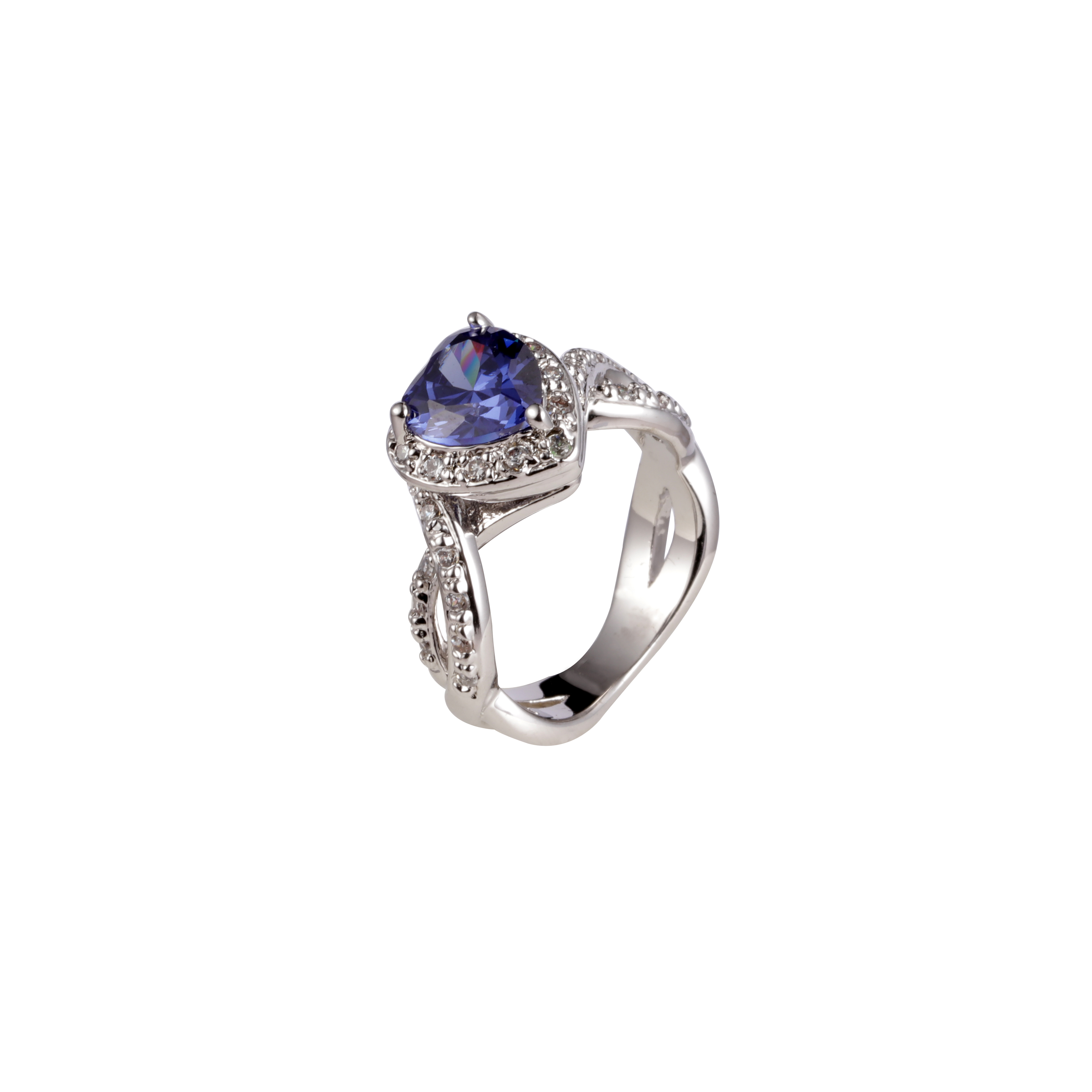 Cubic Zircon Blue Rhinestone Ring 