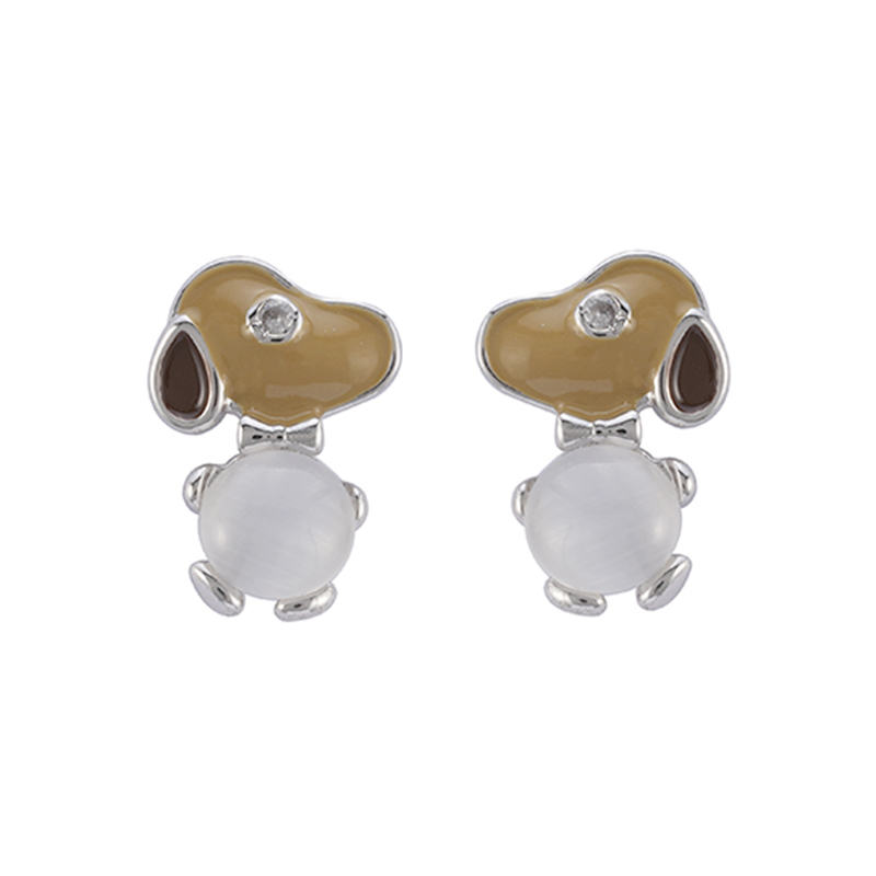Cartoon Snoopy Cute Semi Precious Stone Earrings