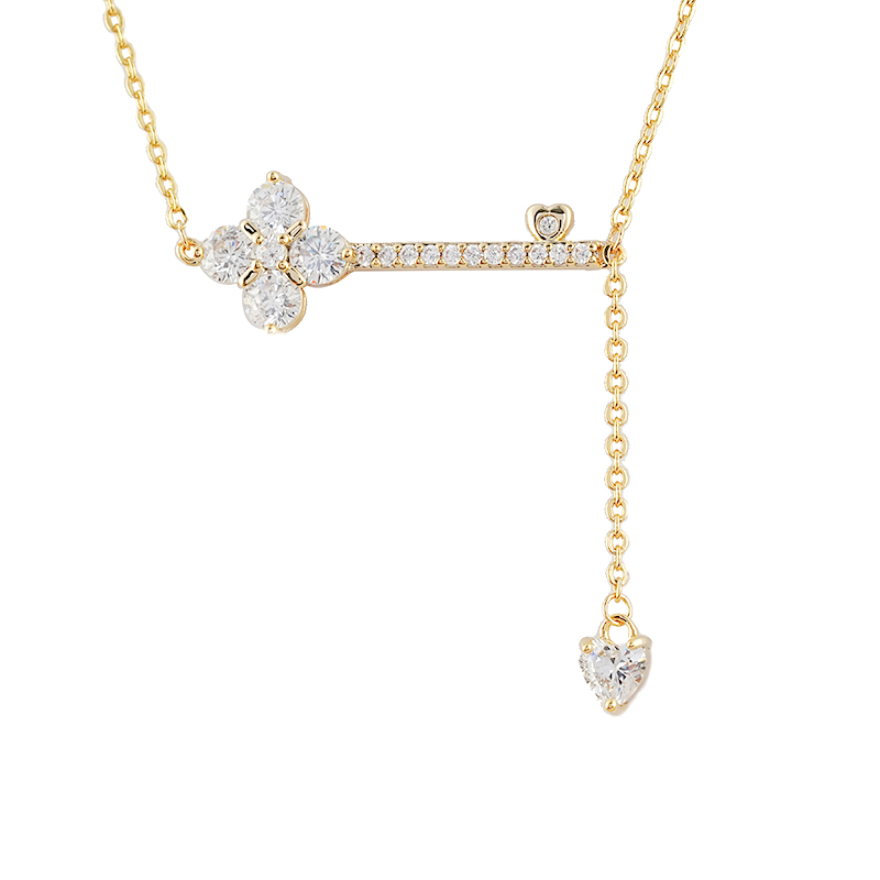 Elegant Basic Zirconia Necklace Gold Plated