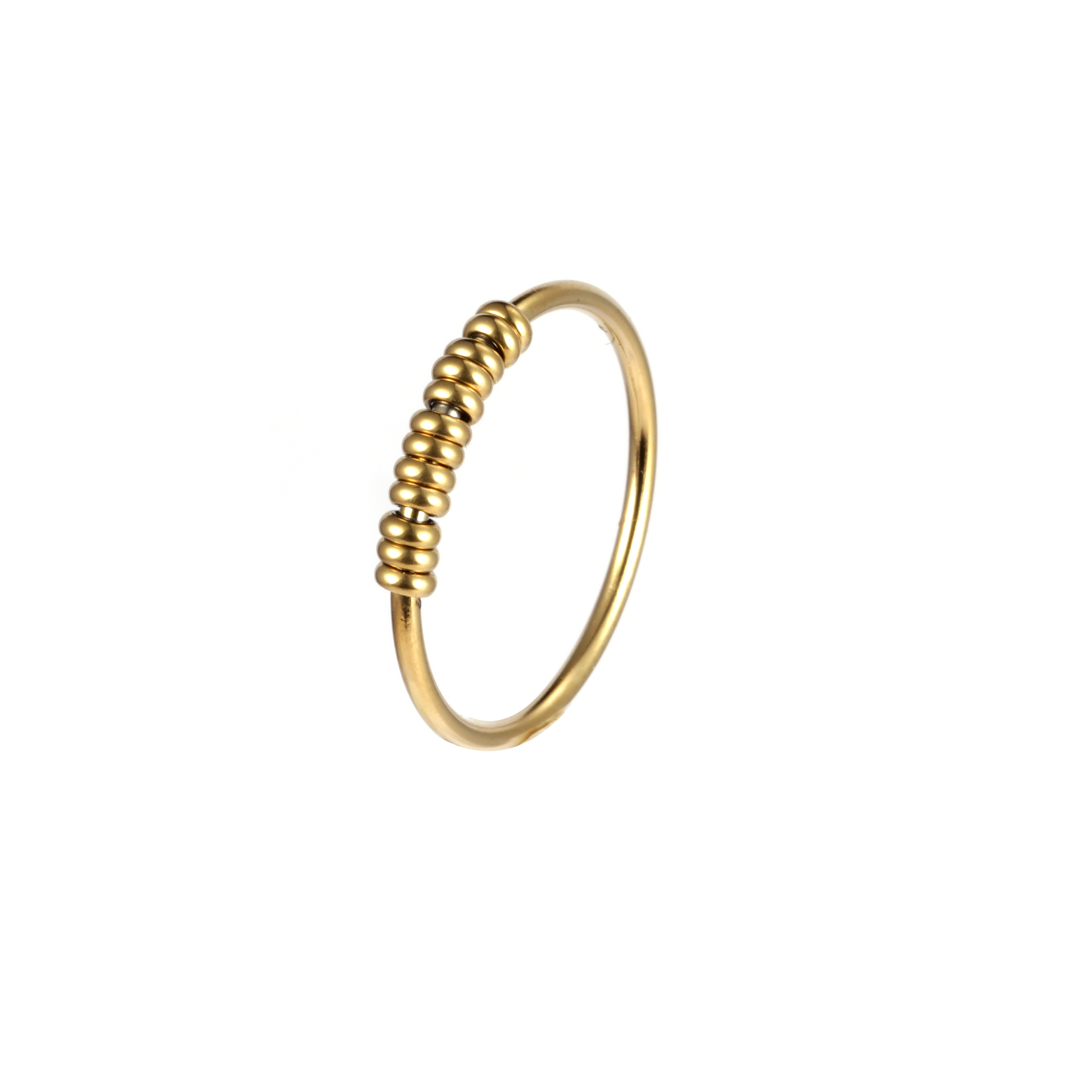 Movable Brass Beads Fashion Ring