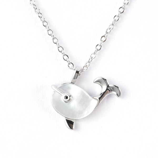Whale Charm Necklace Shell Decorated