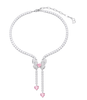 Pink Drill Love Tassel Necklace NTB077