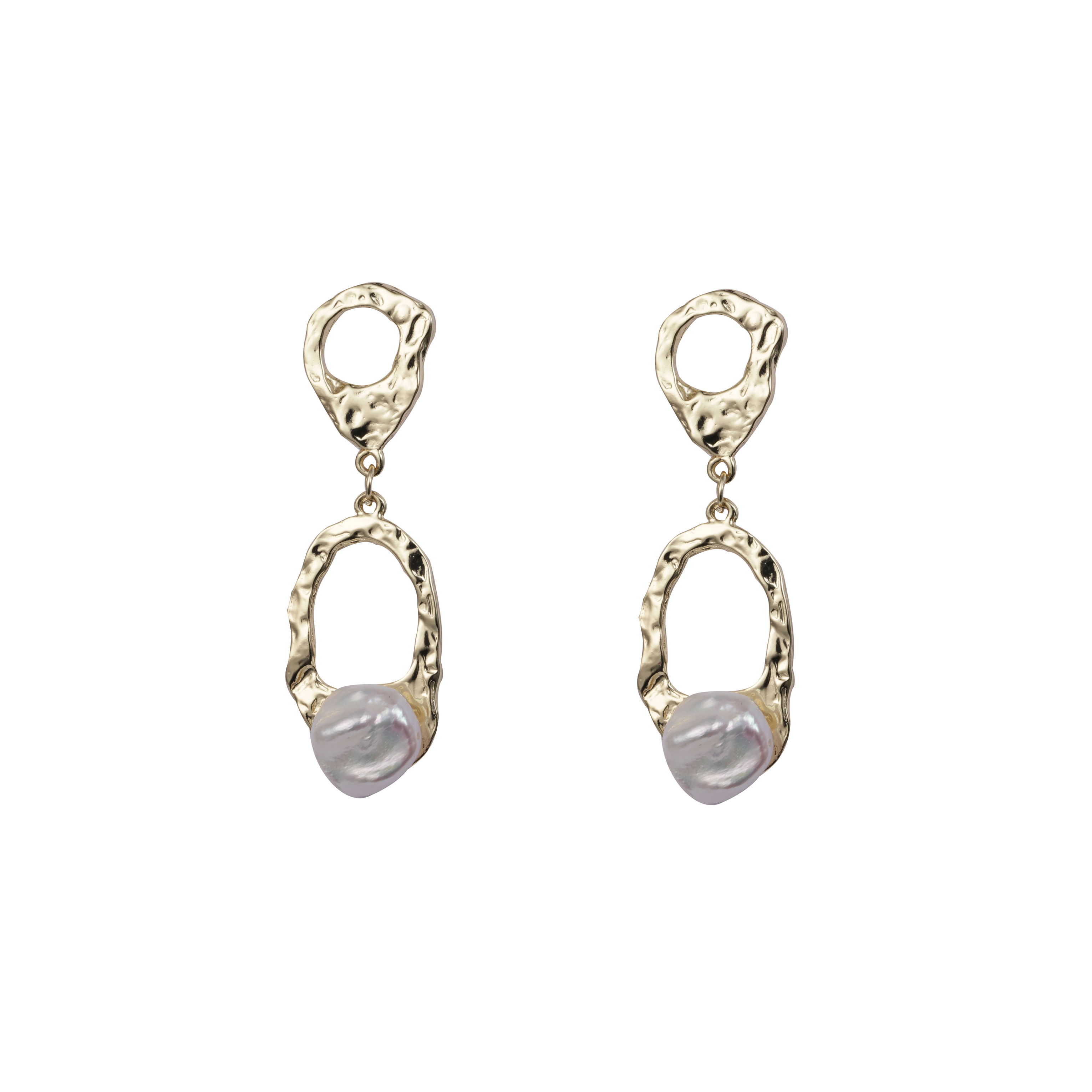 Baroque Pearl Earrings 14k Gold Plated 