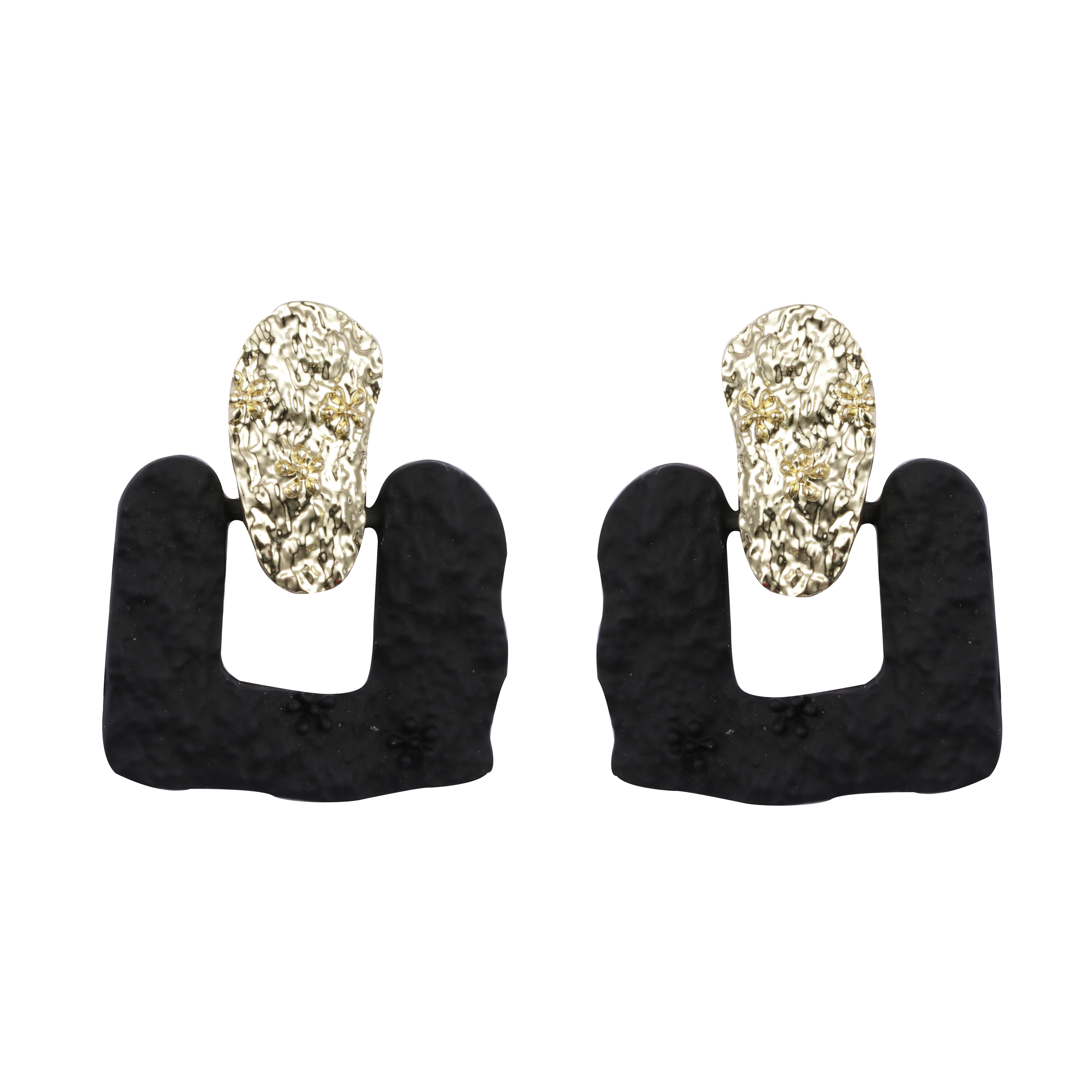Low MOQ Gold Plated Fashion Series Black And Gold Earrings
