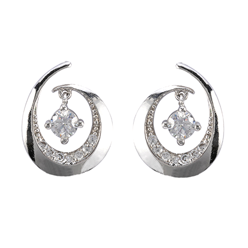 Stud Earrings Zirconia Decorated Factory Price