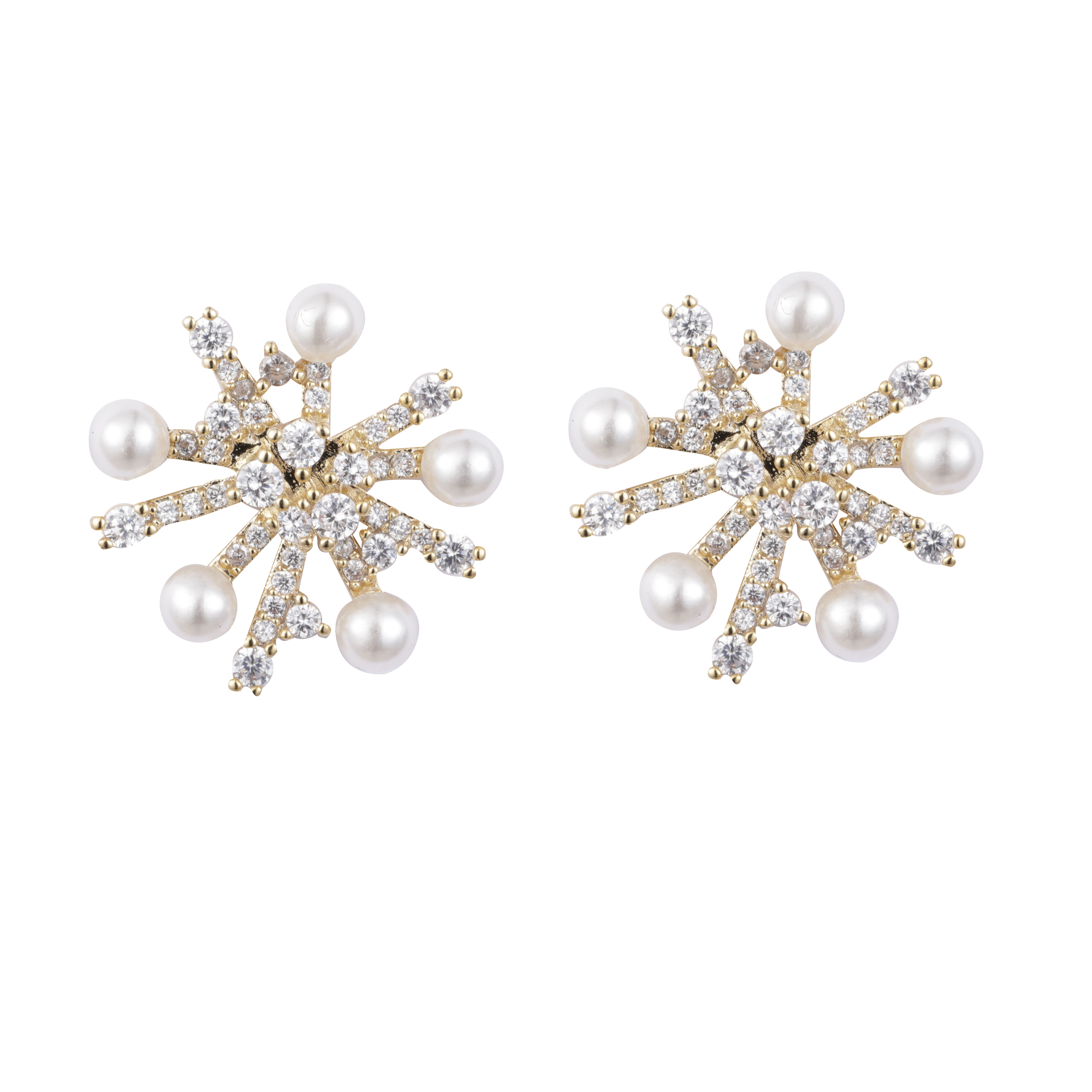 White Pearl Cz Earrings Wholesale Price