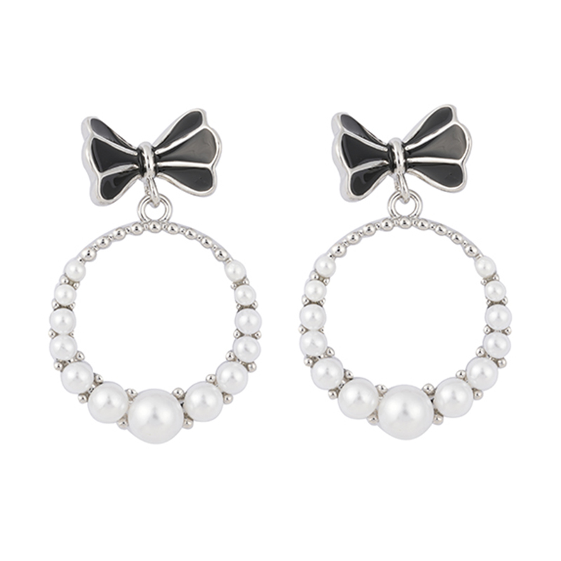 Faux Pearl Earrings Enamel Decor $1.36-1.86