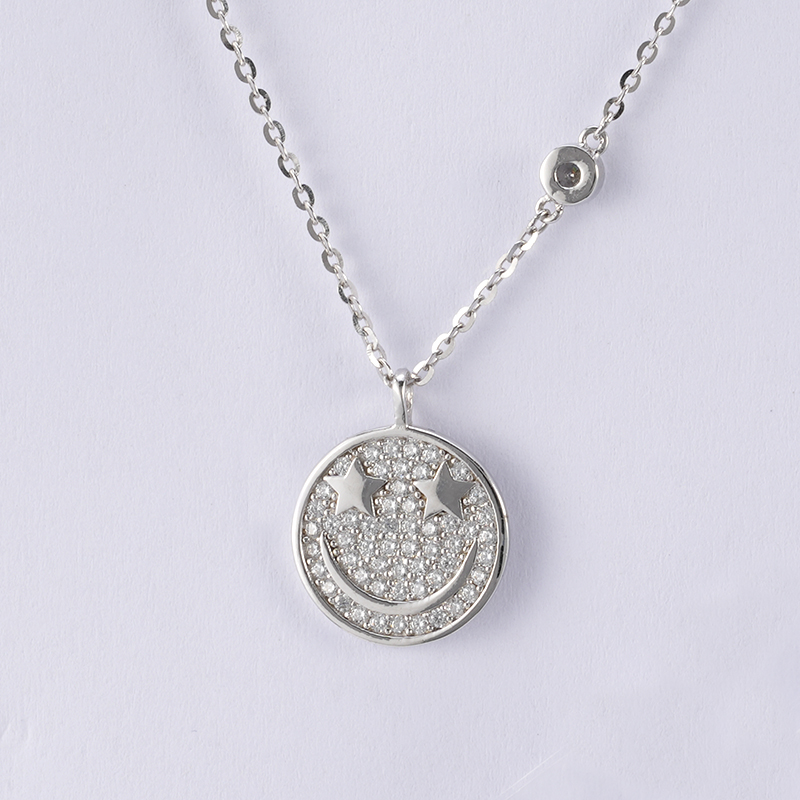 Smiling Face Pendant Necklace in Stock