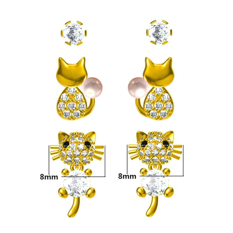 Multi-piece Cat Cz Earrings