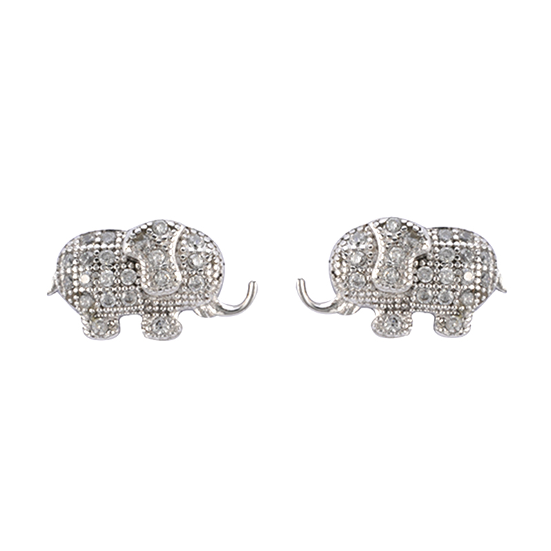  Elephant Earrings Cubic Zirconia Decor