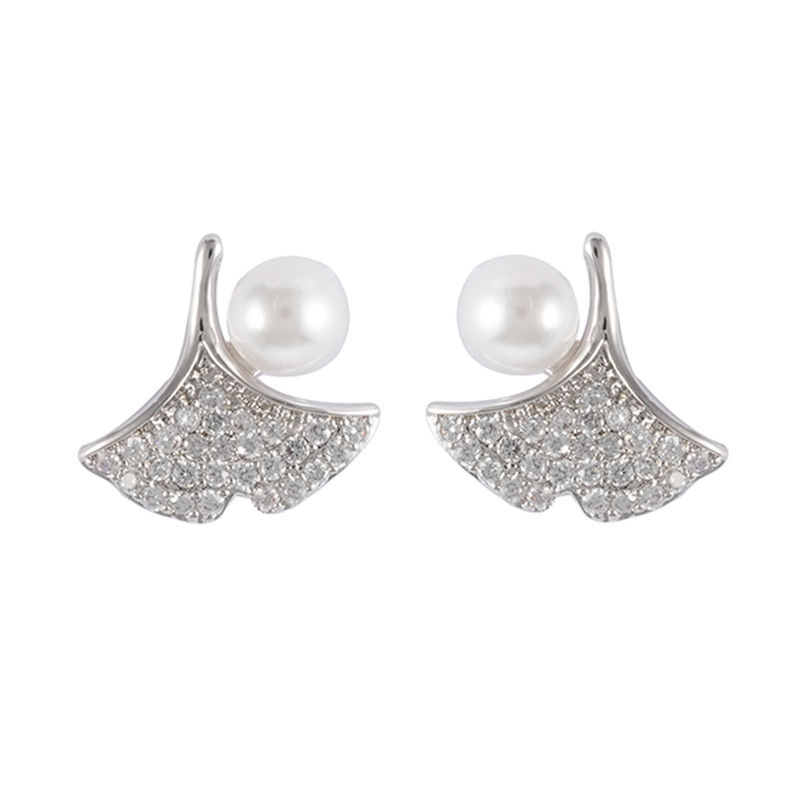 In-stock Basic Pearl Cz Earrings