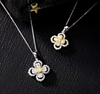 White and Yellow Drill Bunge Bedstraw Herb Pendant Necklace NTB065