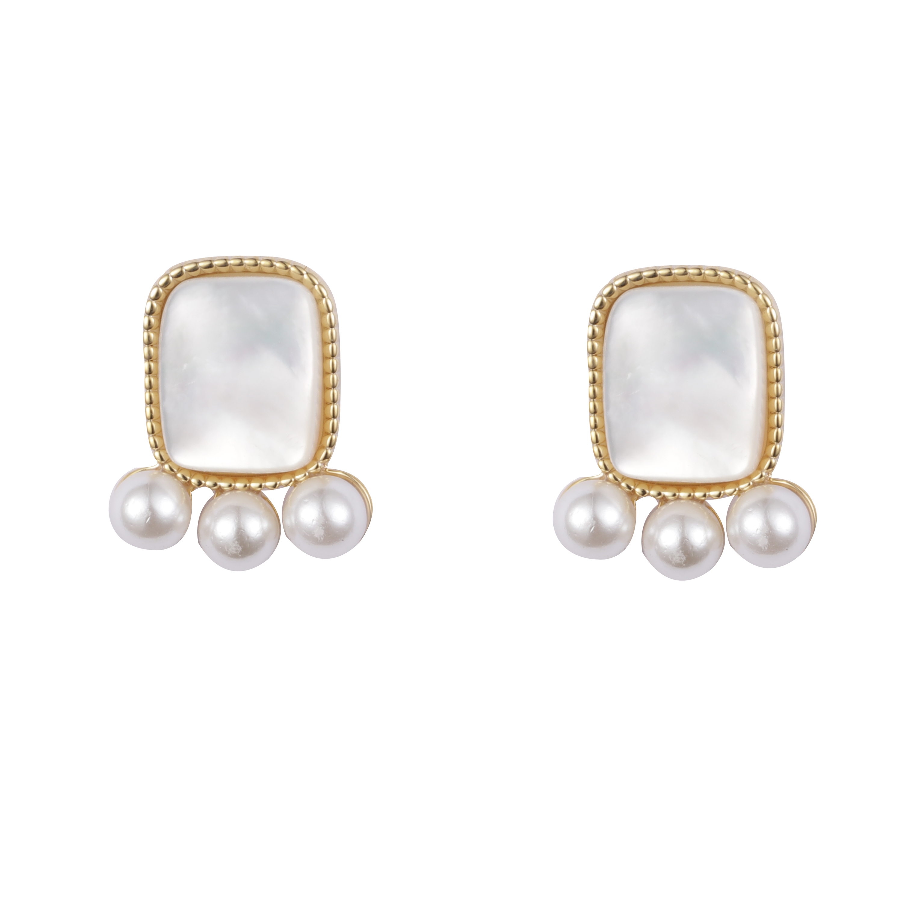 Elegant Pearl Fashion Earrings Studs Gold Plated Jewellery