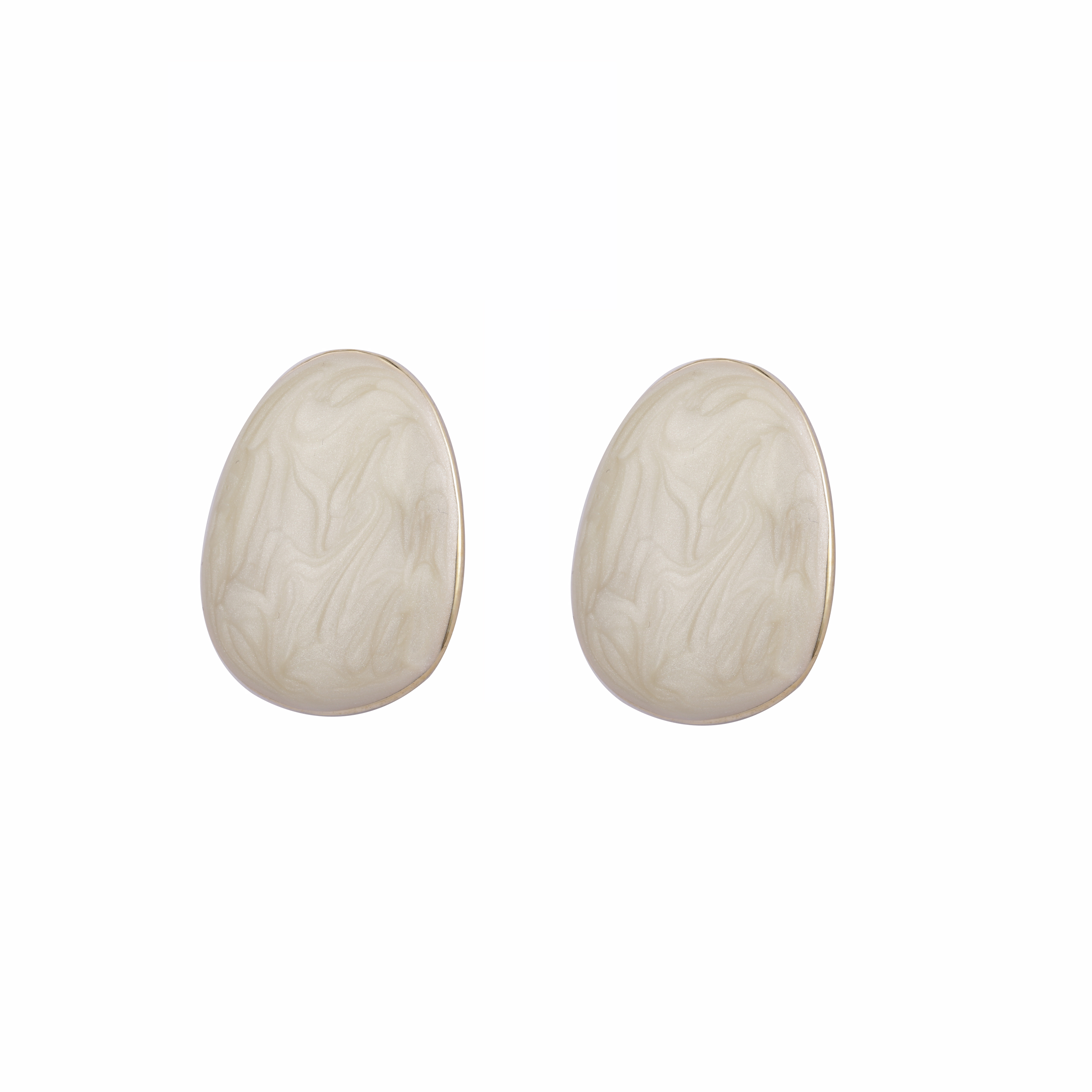 Creamy White Enamel Earrings