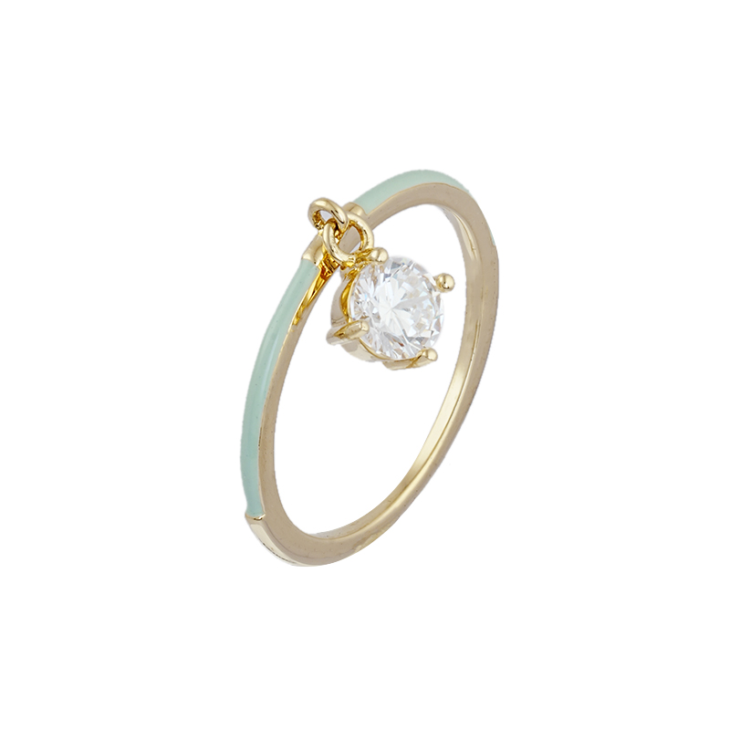 Closed CZ and enamel Ring 2R00672