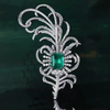 Emerald Gemstone Plume Brooch BTB001
